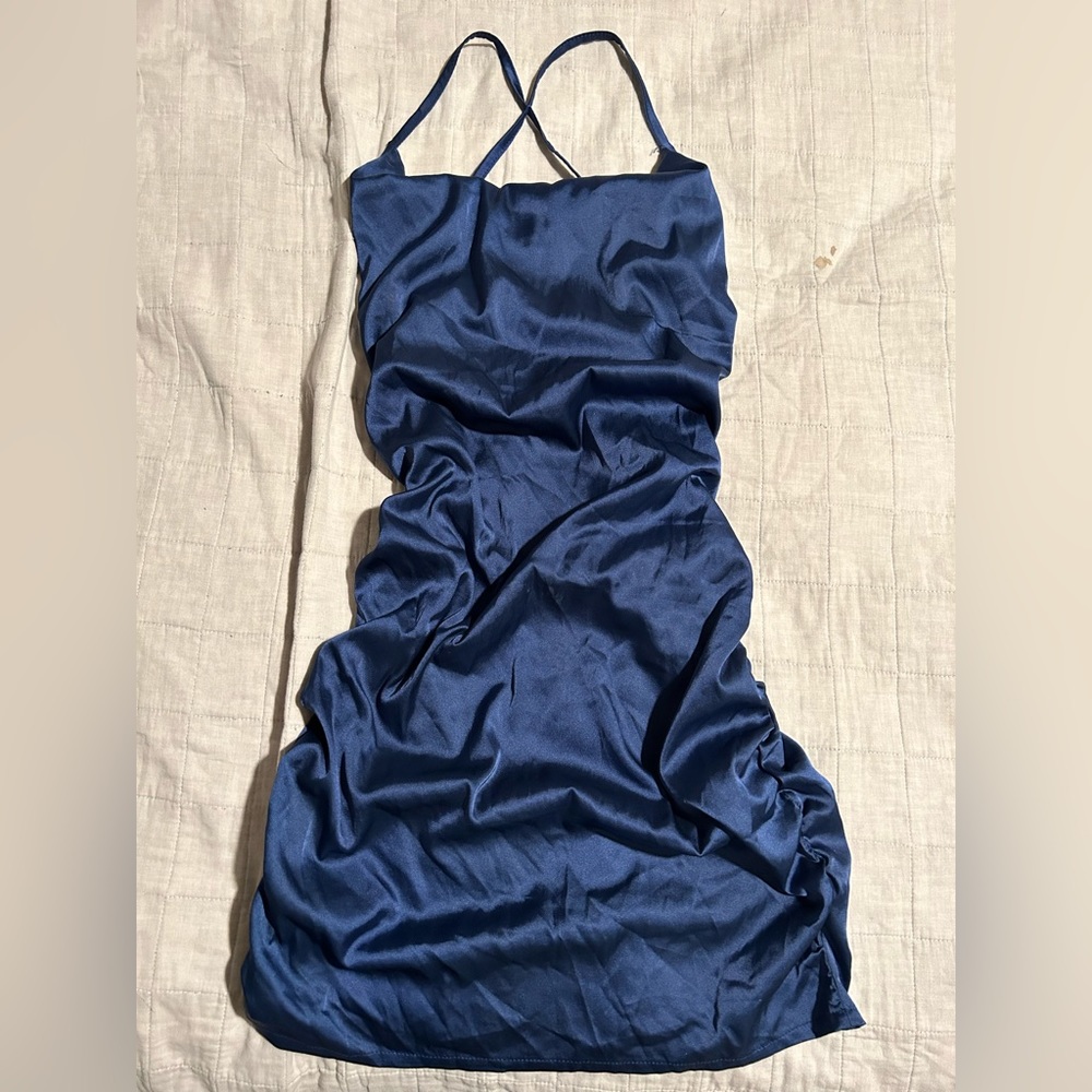Satin Dark blue dress
